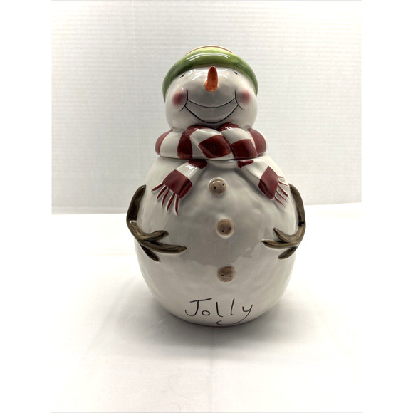 Oneida Other - Oneida Snowman Ceramic Cookie Jar with Stocking Hat and Scarf 12" High READ